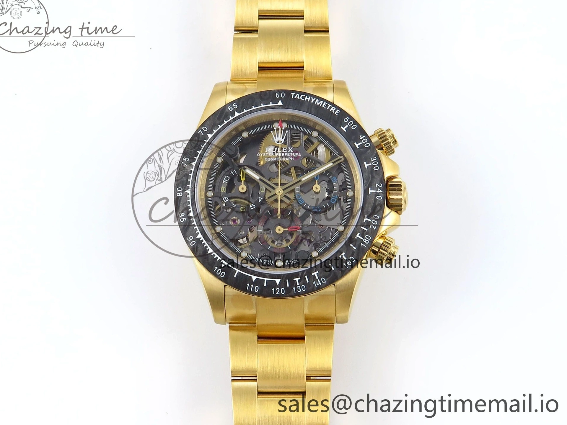 0409 Daytona Artisans Skeleton YG ADGF Best Edition Skeleton Dial on YG Oyster Bracelet SA FlexibleFit 754